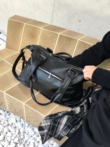 Clock Leather Tote Cross Bag